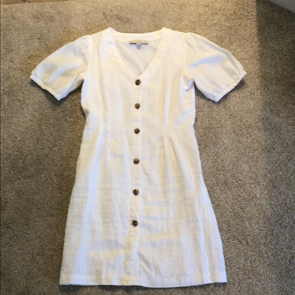 Elegant White Button-Down Dress